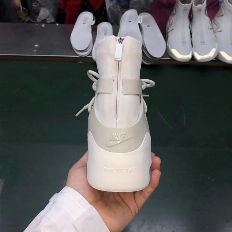 EXCLUSIVE RETAIL PK GOD NIKE AIR FEAR OF GOD 1 LIGHT BONE/BLACK AR4237-002 READY TO SHIP